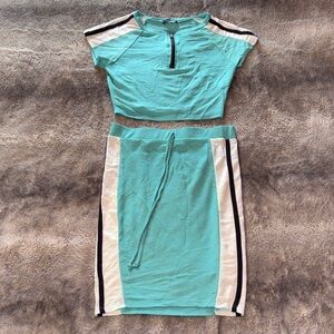 FashionNova Teal Skirt Set 🐬